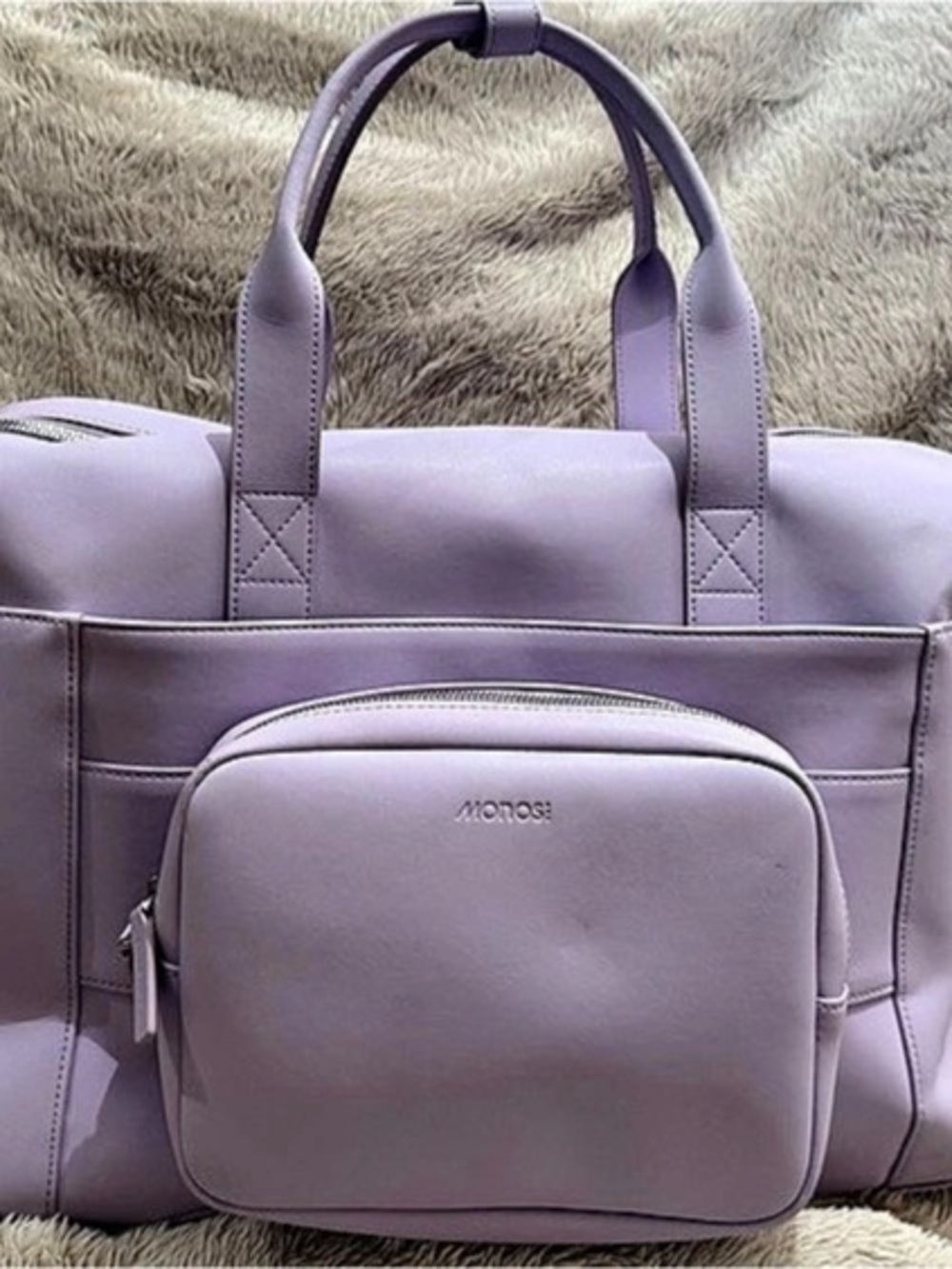 Monos metro duffle magnolia bakery with Removable Pouch in lavender Like New